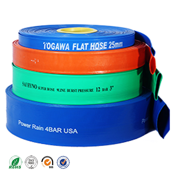 plastic lay flat water hose with all color cheap price
